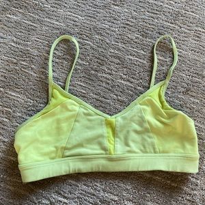 Alo sports bra size small, neon yellow.